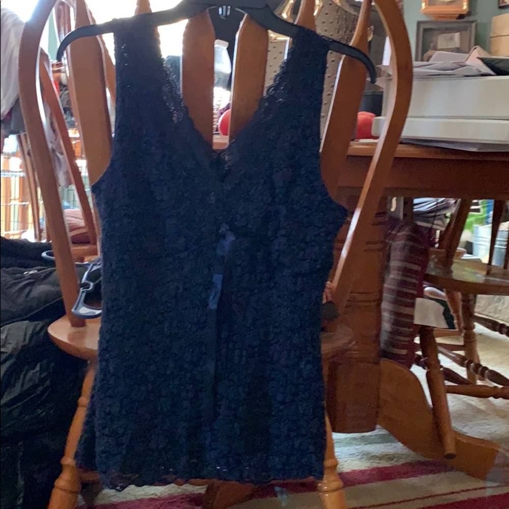 Blue lace tank top